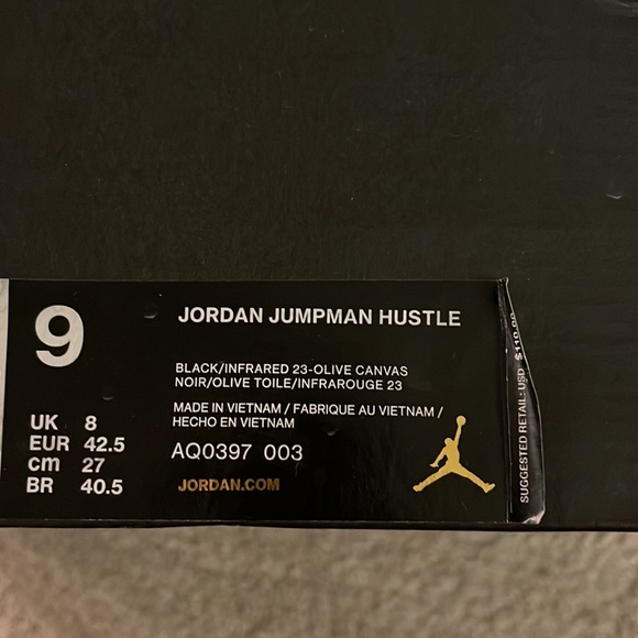 Jordan jumpman hustle Black infrared  23 olive canvas - Picture 15 of 15
